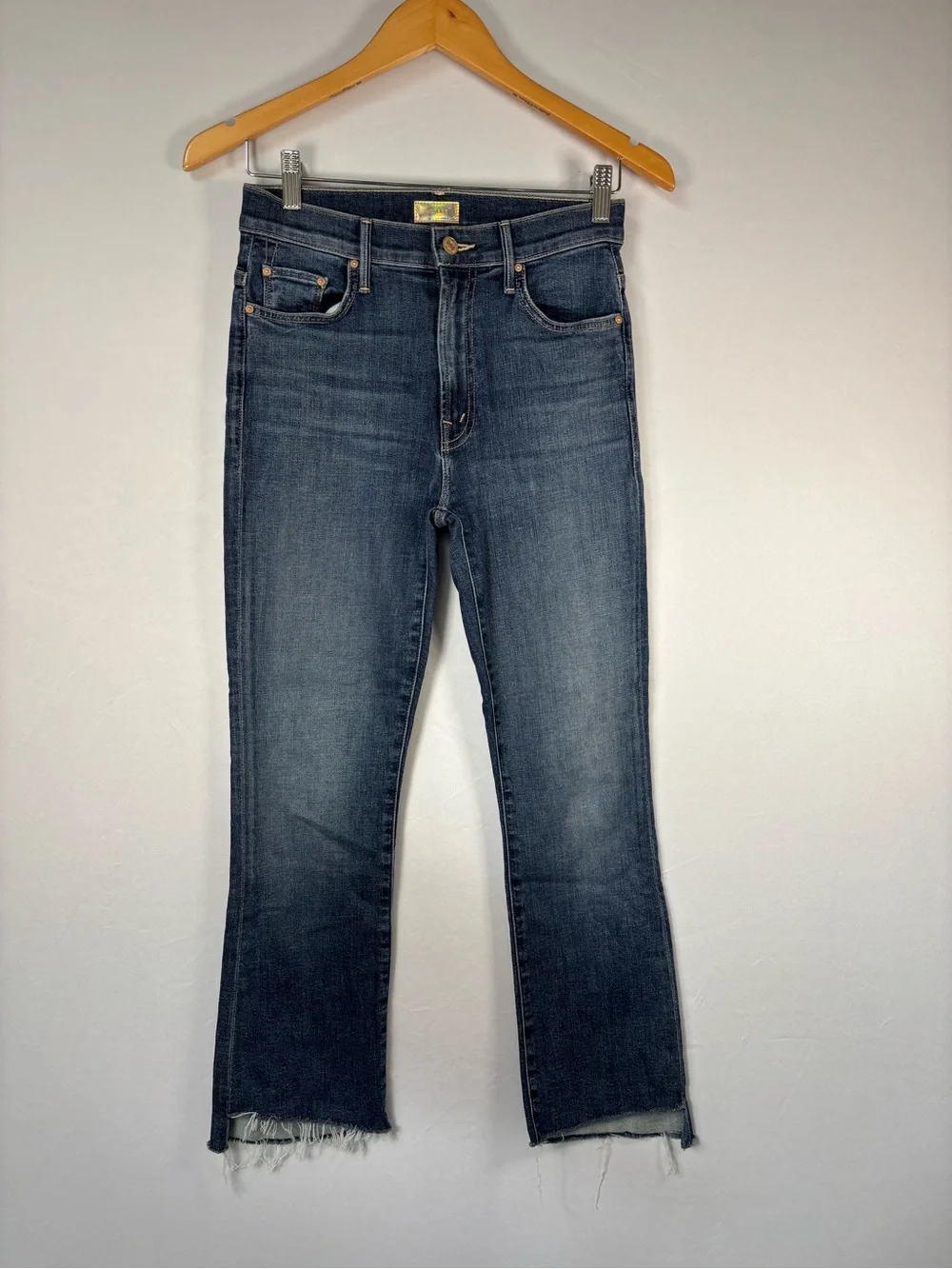 MOTHER The Insider Crop Step Fray Girl Crush Jeans Size 27